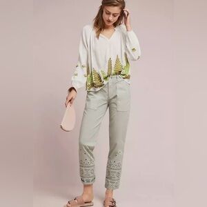 Anthropologie Women’s Wanderer Eyelet Cropped Ankle Utility Pants / Size 29 (8)